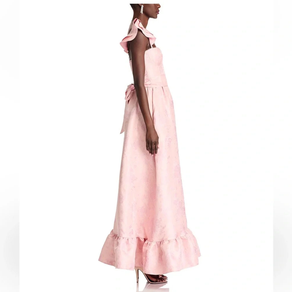 NWT V. Chapman Veronica Dress Size 12 Pink Windsor Brocade Maxi Corset Dress - Picture 3 of 5